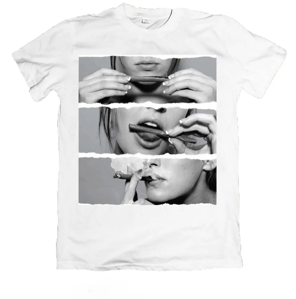 

WK Men T Shirt Summer Male O-Neck Sexy Girl Rolling Blunt Weed & Smoke Unisex T-Shirt Shirt ing Tees Streetwear