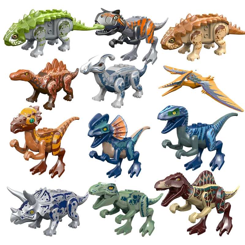 

Single Sale Jurassic Dinosaur Animal World Ankylosaurus Tyrannosaurus Stocking Gift DIY Model Building Blocks Bricks Toys