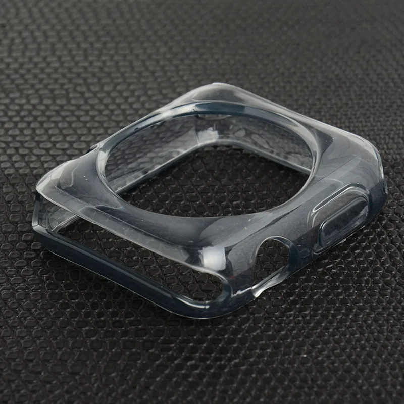 Transparent gray Мягкий силиконовый защитный чехол для apple watch 42 мм 38 мм apple watch 3 iwatch series 3 2 1 чехол для apple watch аксессуары - Цвет: Transparent gray