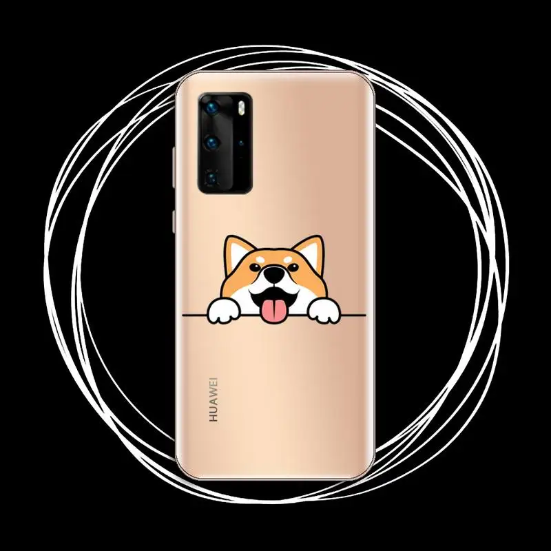 

Corgi Lovely animal cartoon dog Phone Case Transparent for Huawei P honor 8 10i 20 30 40 smart 2019