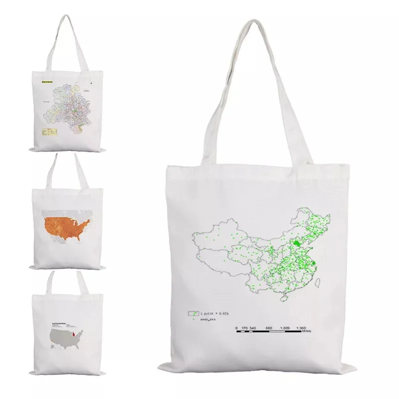 

World Map Bag Shoulder Woven Beach Bags 2021 Large Hippie Canvas Tote Sac Shopping Cute Women's Luxury Woman
