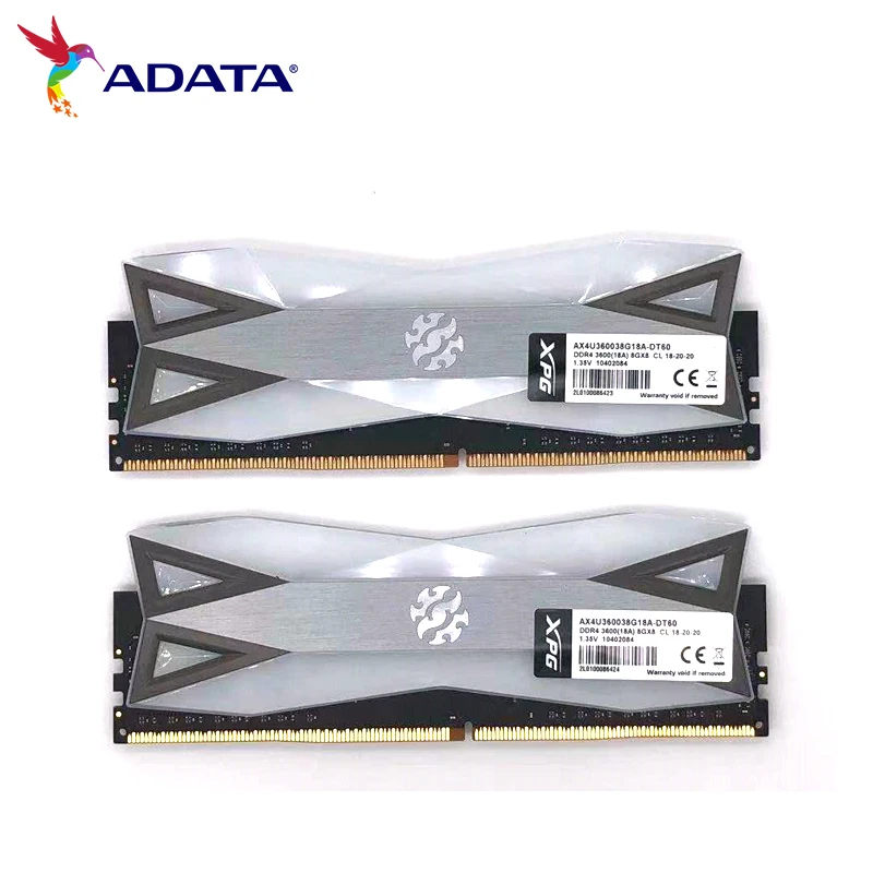 

Память ADATA XPG D60 RGB для настольного ПК, модуль оперативной памяти 16 Гб (8GBx2) DDR4 PC4 3200 МГц 3600 МГц DIMM для компьютера