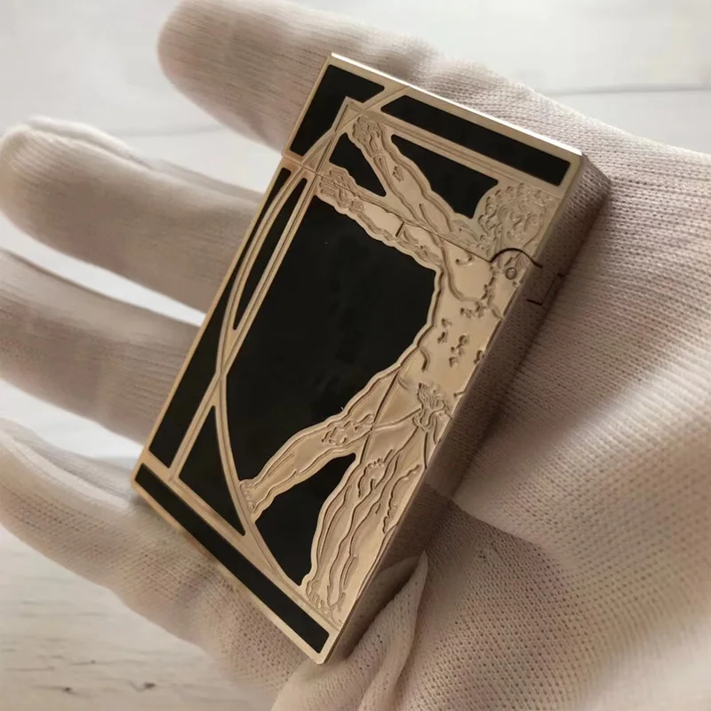 

Limited Edition Engraving Da Vinci Retro Pattern Luxury Lighters Men Cigarette Gas Lighter Refiillable L2 Lighters Franch Brand