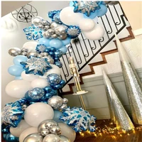 104pcs snowflake balloons garland decor arch kit ice snow queen metal balloon for frozen birthday girl baby wedding party decor