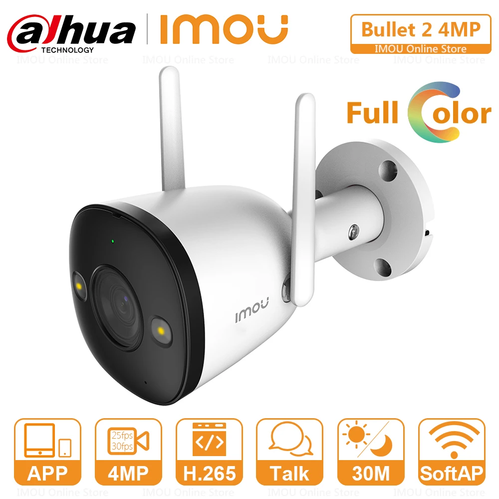 DAHUA наружная 4 мегапиксельная QHD полноцветная Wifi ip камера двухсторонняя беседа