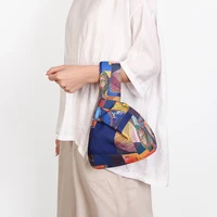 japanese mini portable knot wrist bag women top handle bag simple purses handbags waterproof shopping bag phone key pouch