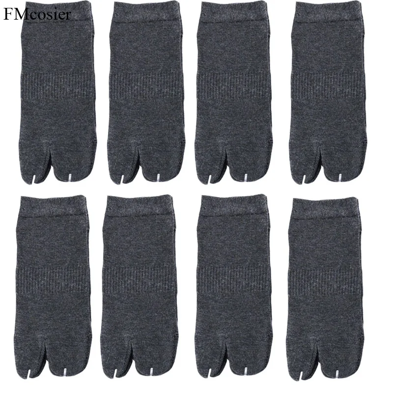 Navy gray Мужские хлопковые носки до лодыжки с 2 пальцами, повседневные, 8 пар, короткие носки-лодочки, новинка, Sokken Socken, черные, белые, calcetines pack - Цвет: Navy gray
