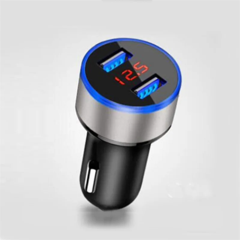 Sliver QC3.0 Автомобильное зарядное устройство с цифровым дисплеем Quick Charge 3,0, автомобильное зарядное устройство с двумя Usb, автомобильное зарядное устройство с контролем напряжения и тока, автомобильное зарядное устройство - Цвет: Sliver QC3.0
