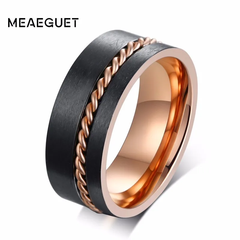 Кольца с цепочкой из нержавеющей стали для женщин и мужчин обручальные кольца 8