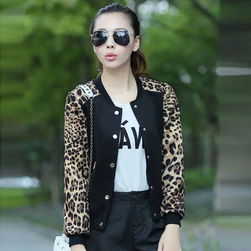 

2021 spring and summer Korean Jacket Large Print thin baseball suit women cardigan Short Jacket Women