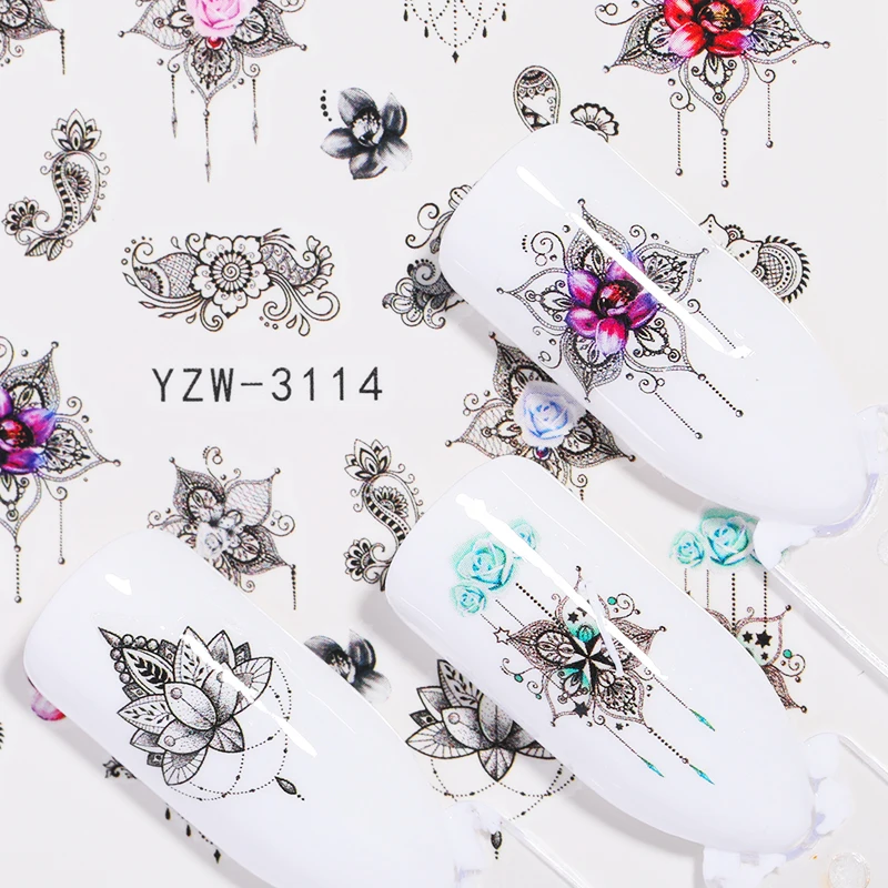 1 лист переводная наклейка серии Fresh Flower цветной цветок лаванды для нейл арта