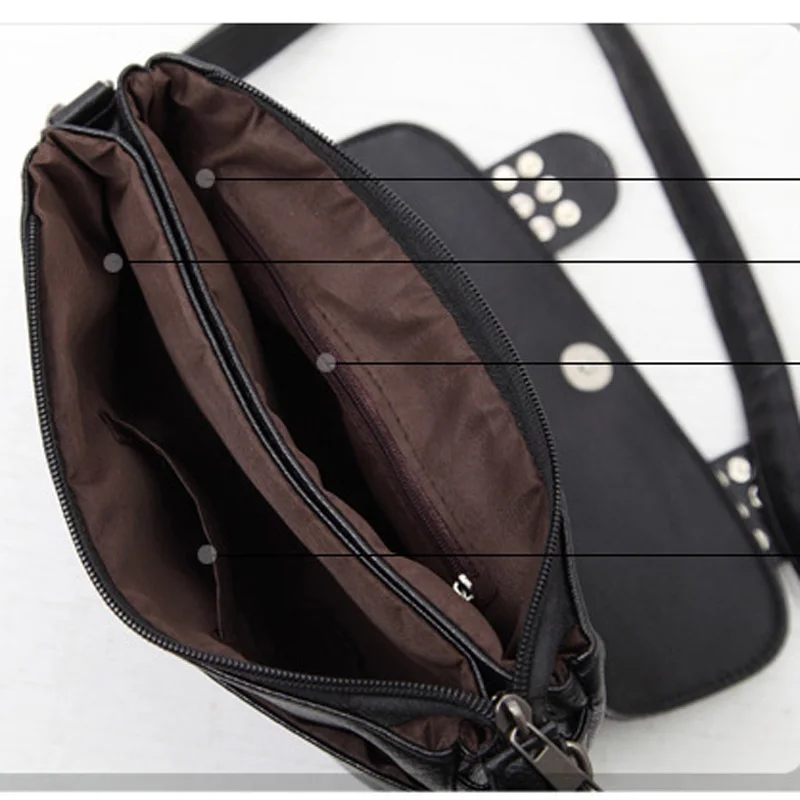 Модная женская сумка из искусственной кожи с заклепками многослойная маленькая