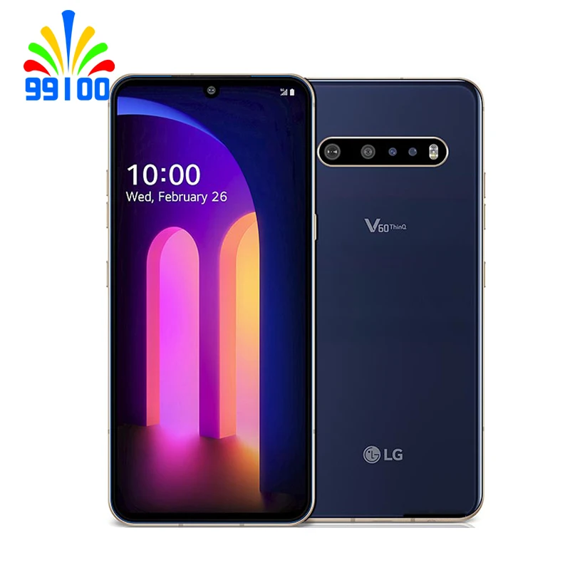 Оригинальный разблокированный LG V60 ThinQ 5G 6 8 дюйма ГБ + 128 ГБ/256 Qualcomm865 сканер