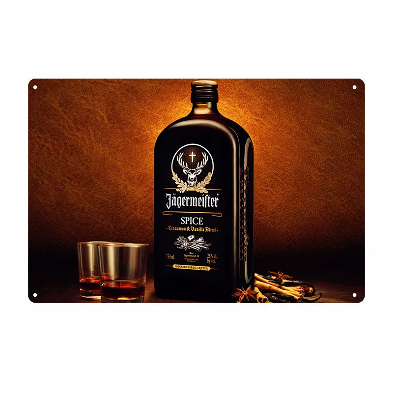 Jagermeister винтажная металлическая жестяная вывеска, украшение для паба, бара, олень, пивная рекламная тарелка, ликер, пивная настенная наклейка, домашний декор, N276 - Цвет: W