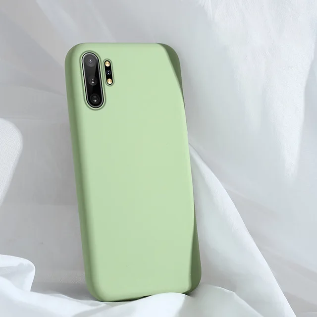 Green Note10 чехол жидкий мягкий, силиконовый, из ТПУ чехол для samsung Galaxy Note 10 Plus Note10Plus Note10+ Not 10 Plus 10+ Coque Fundas - Цвет: Green