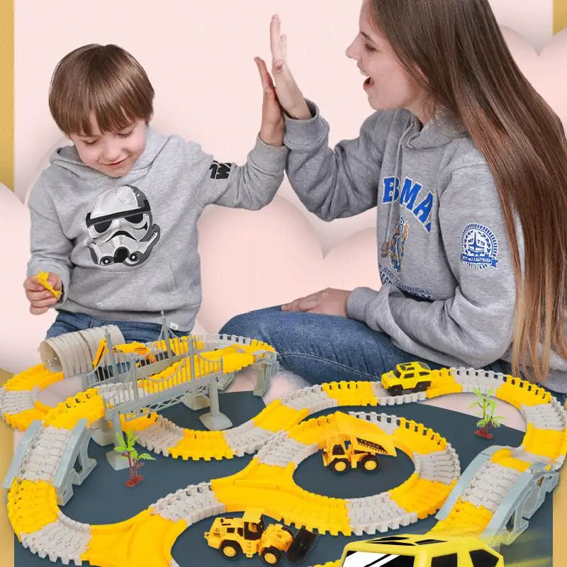 

Assembly Toys Variety Railway Tracks Car Toys Gifts for Children DIY Flexible Bend Magical Track Road Kits Electric Rail Car