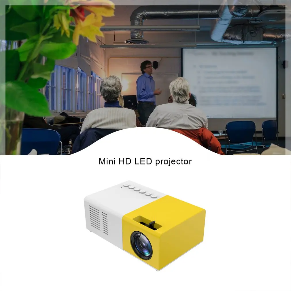 Портативный проектор 3D HD светодиодный домашний кинотеатр 1080p HDMI USB аудио Yg300 Мини