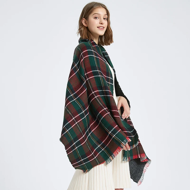 [FEILEDIS] Classic plaid scarf thick soft big lady sweet warm couple temperament long shawl AS03 |