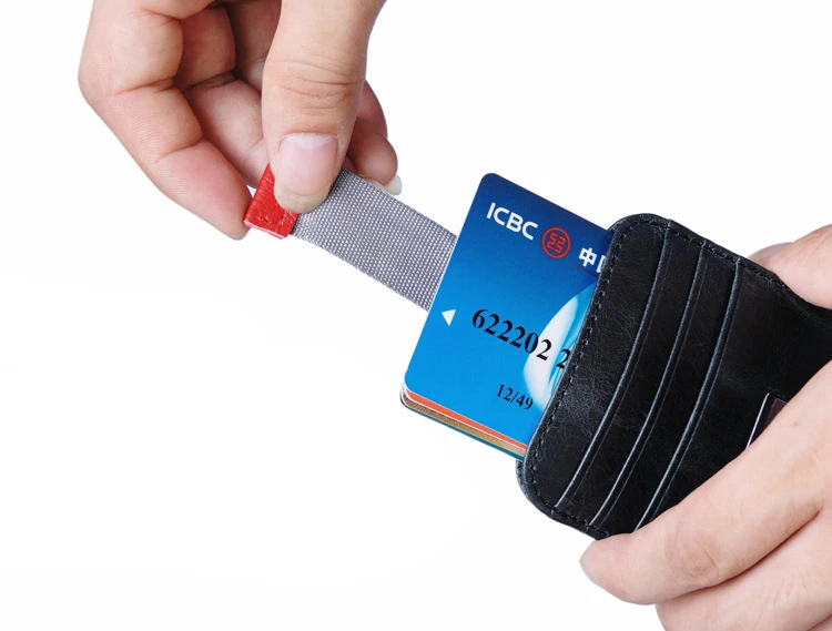 

Luxury Brand Unisex Black Real Leather Design Fashion Gift Slim Wallet Travel Front Pocket Money Clip Mini Clamp Purse XYX-C061