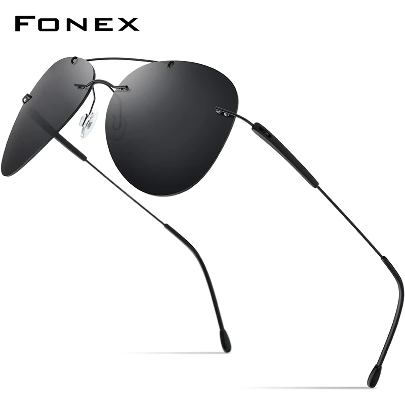FONEX Титан сплав TR90 оправы солнцезащитных очков Для мужчин 2019 Новый женщин Aviador