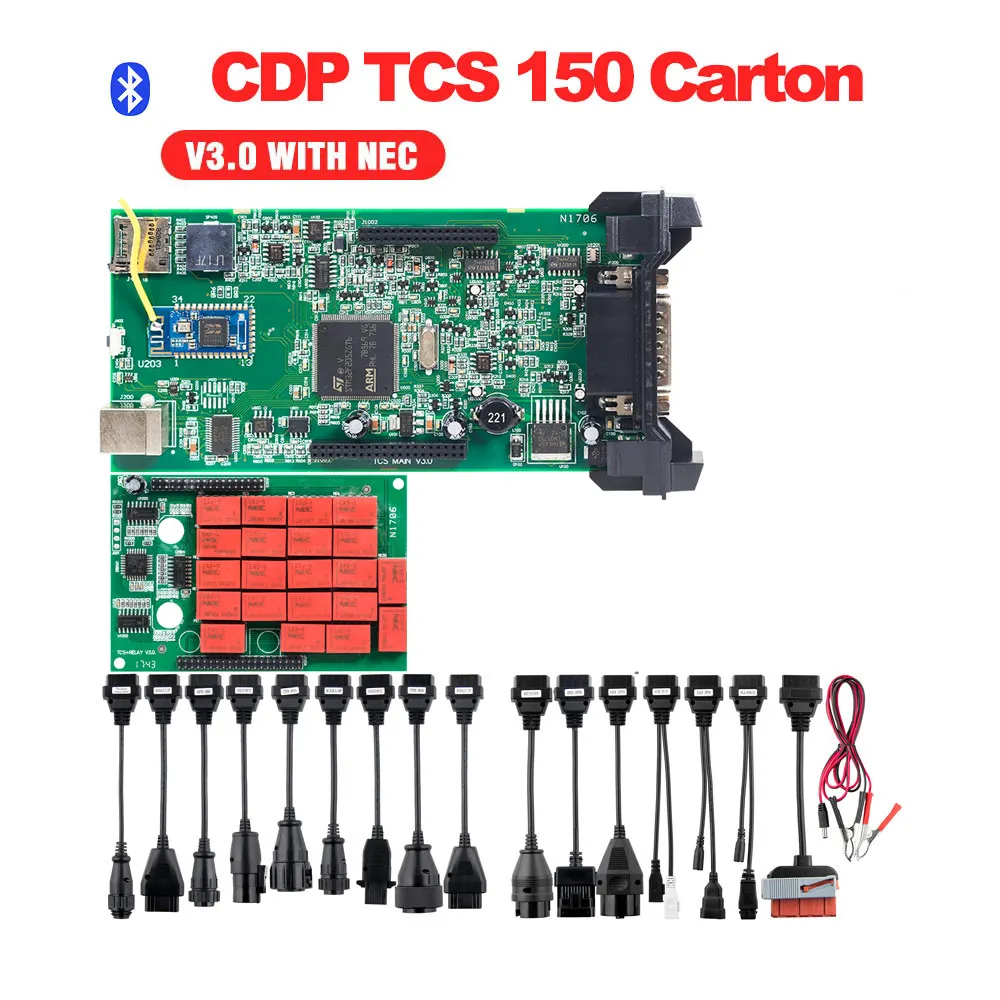 Type 7 Полный комплект кабелей для легковых и грузовых автомобилей cdp tcs pro кабели 8 автомобильных кабелей+ 8 грузовых кабелей TCS PRO - Цвет: Type 7