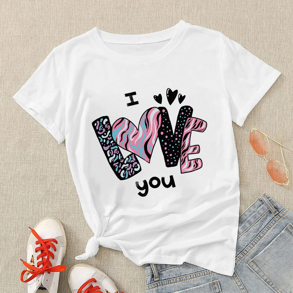 

Valentine's Day Gift Tee Shirts Unisex Clothes I Love You Ropa Tumblr Mujer Pullover Novelty 2022 Soft Girl Aesthetic Hipster
