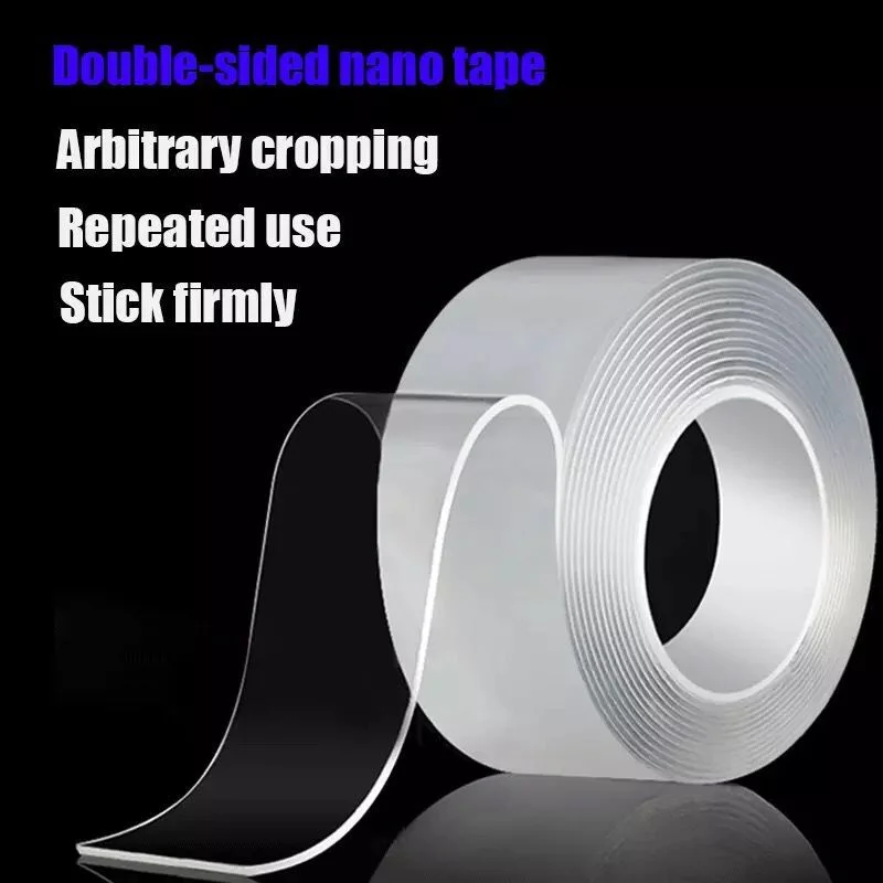 

1/3/5/10M Double Sided Adhesive Tape Nano Tape Reusable Waterproof Traceless Transparent Adhesive Glue Scotch Tape Cleanable