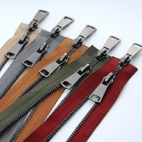 high quality black metal zipper copper double open two way black off white army green for jacket coat tailoring accessories