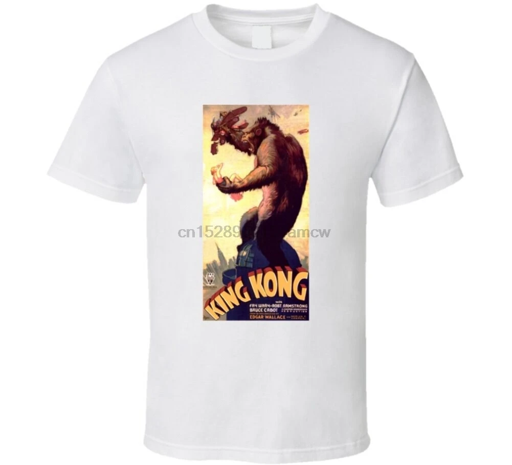 King Kong оригинальный 1933 знаковые постер фильма Винтаж вентилятор Футболка|Мужские