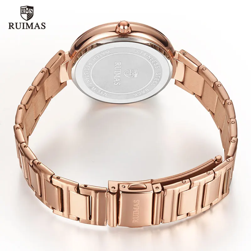 Ruimas роскошные женские часы браслет из нержавеющей стали наручные лучший бренд