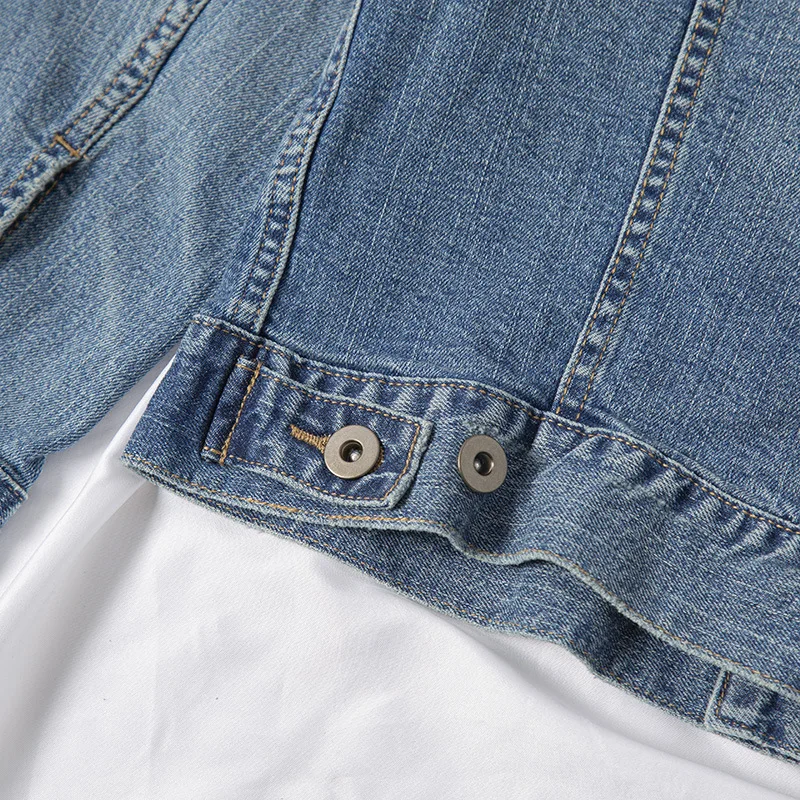 

Harajuku Denim Short Jacket Women Spring Autumn Slim Single Breasted Vintage Jeans Jacket Student Female Basic Coat Outwear
