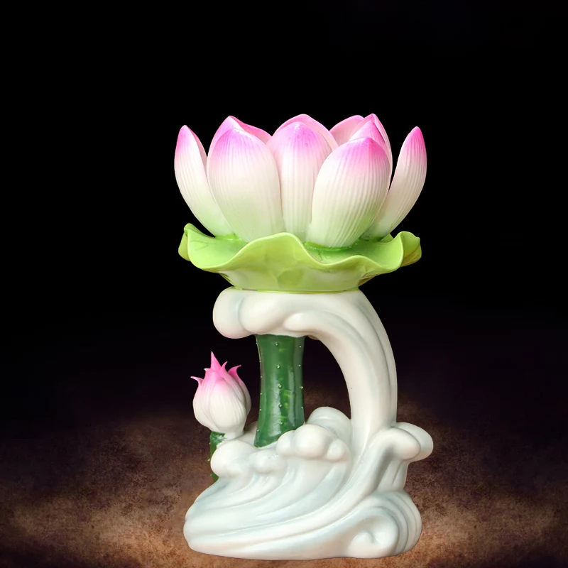 Китайский подсвечник декоративный фонарь винтажный цветок лотоса Ghee лампа