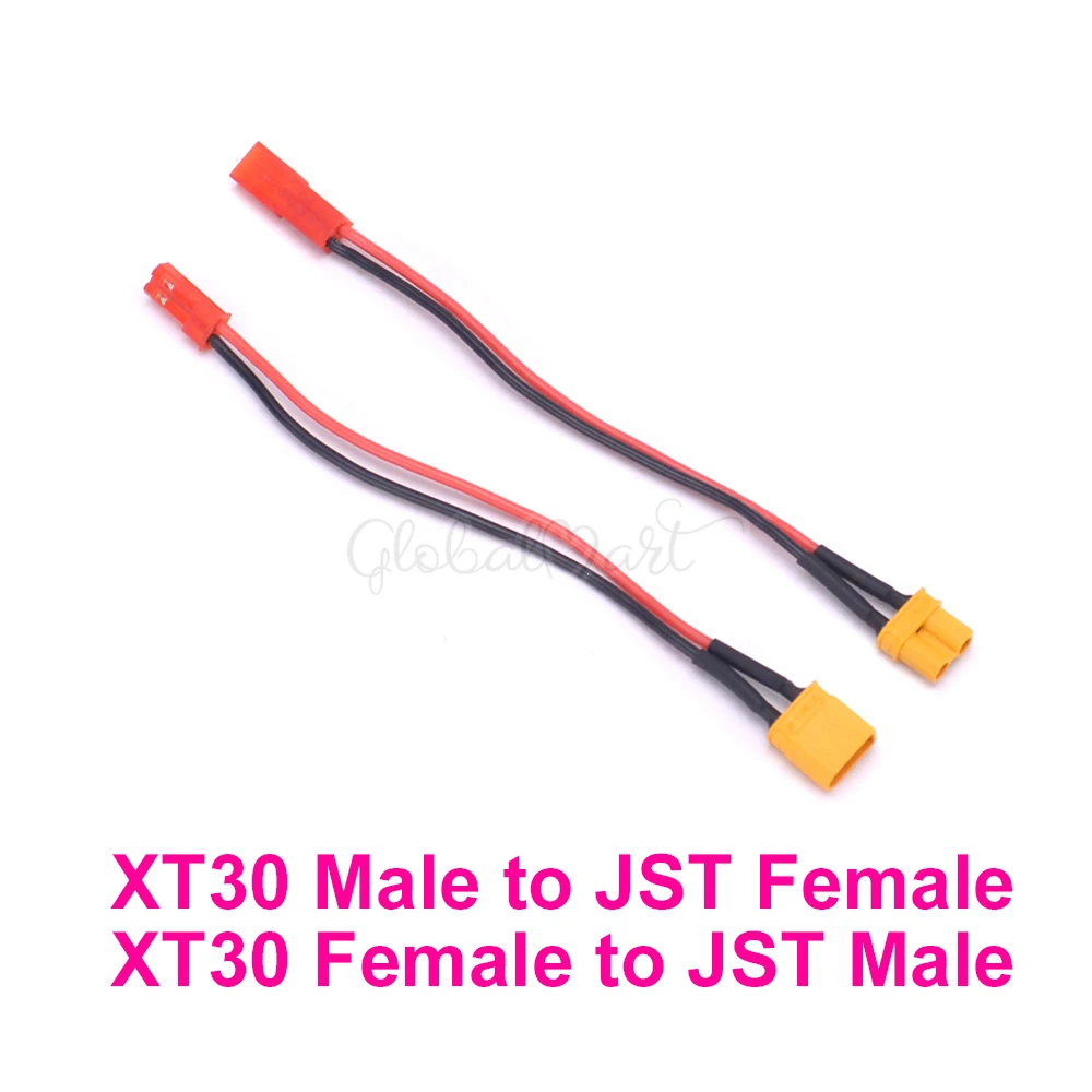 XT30 Male and Female XT30 XT60 T штекер мужской/женский для JST разъем зарядный кабель-адаптер конвертер 22AWG для RC Хобби батарея FPV RC модели - Цвет: XT30 Male and Female