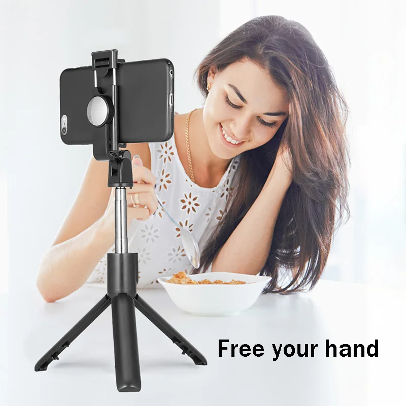 Селфи палка BFOLLOW 4 в 1 с триподом Ручной штатив Bluetooth и зеркалом для iPhone Huawei Xiaomi