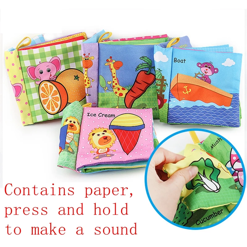 Детская тканевая игрушка-книжка мягкая детская погремушка мобильная коляска для