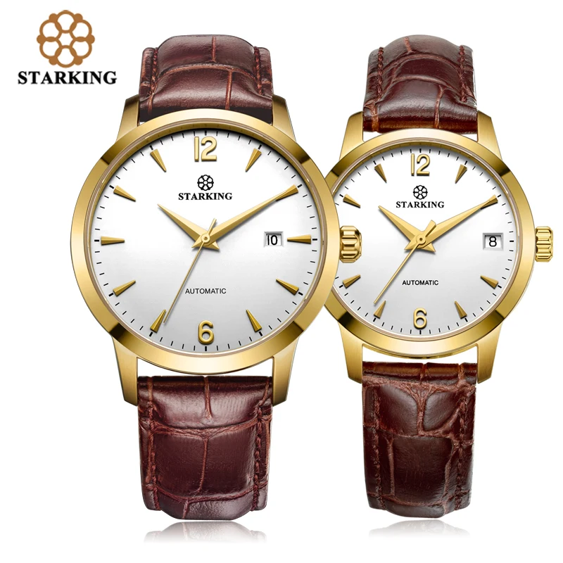 AML0194KL91 STARKING Relogio часы Femme механические часы женские часы для влюбленных мужские и женские модельные кожаные модные парный комплект наручных часов AM/L0194 - Цвет: AML0194KL91