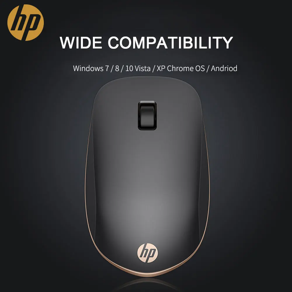 Hp Bluetooth беспроводная мышь Бесшумная сельмовая портативная мини-мышь для ноутбука для MAC OS Windows 7 8 10 XP для хромированной ОС Andriod