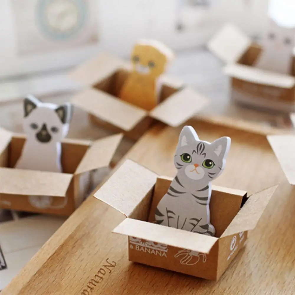 Adeeing, 3D наклейки в виде мультяшных котов и собак, милые канцелярские принадлежности, канцелярские принадлежности для офиса, школьные принадлежности, блокнот в случайном стиле r60