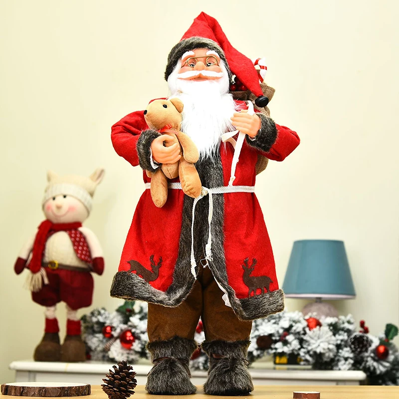 

Новый милый Дед Мороз обнимает медведя Елочные игрушки Новогодние идеи можно использовать для вечеринок, праздничных кукол, украшений для ...