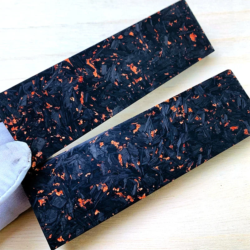 New 1 Piece Marbled CF Carbon Fiber Marble Black Resin Board for DIY Knife Handle Material Copper Powder Compression Patch Plate