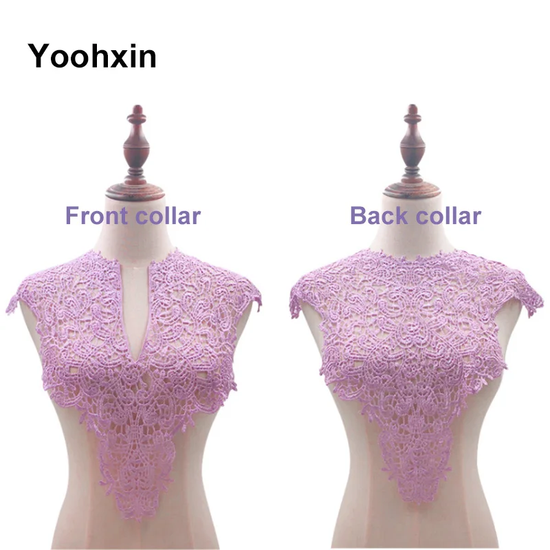 

New Multicolor Embroidery 3D Flower Lace Collar Fabric Sewing Applique DIY Bridal Neckline Ribbon Trim Guipure Wedding Decor