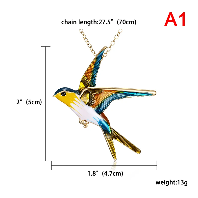 Cute Flying Animal Bird Brooch Black Enamel Swallow Brooches For Women Fashion Hummingbird Denim Jackets Accessories | Украшения и