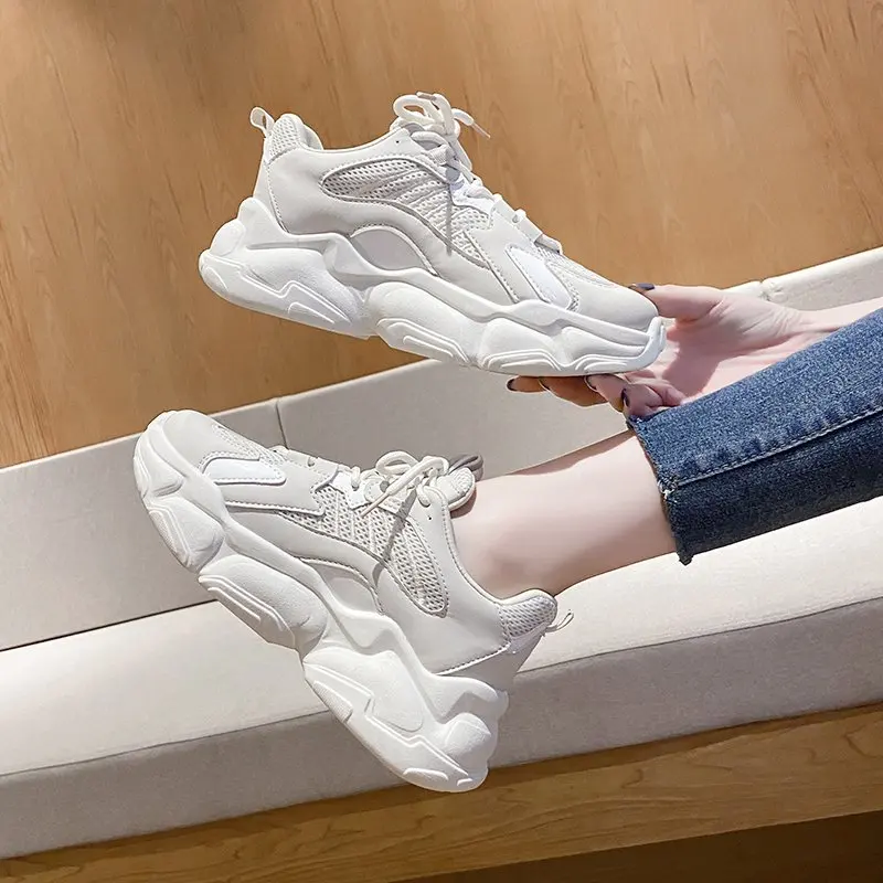 

Summer Women Sneakers White Mesh Designer Shoes Woman Spring Chunky Sneakers Fashion Light Dad Shoes Ladies Platform Footwear