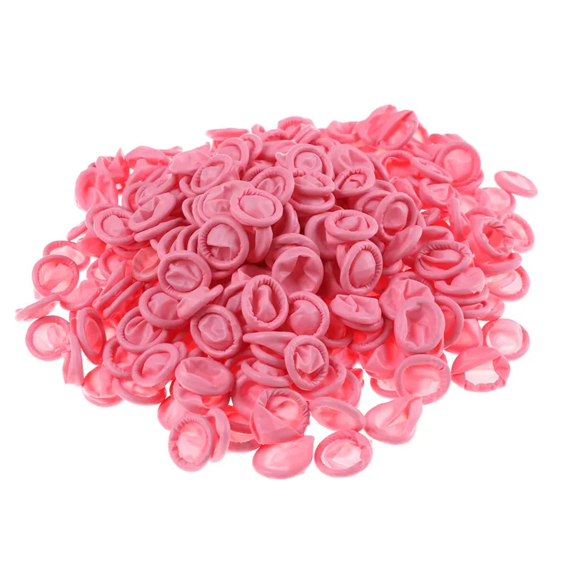 300 шт./лот прочные розовые латексные защитные перчатки для пальцев