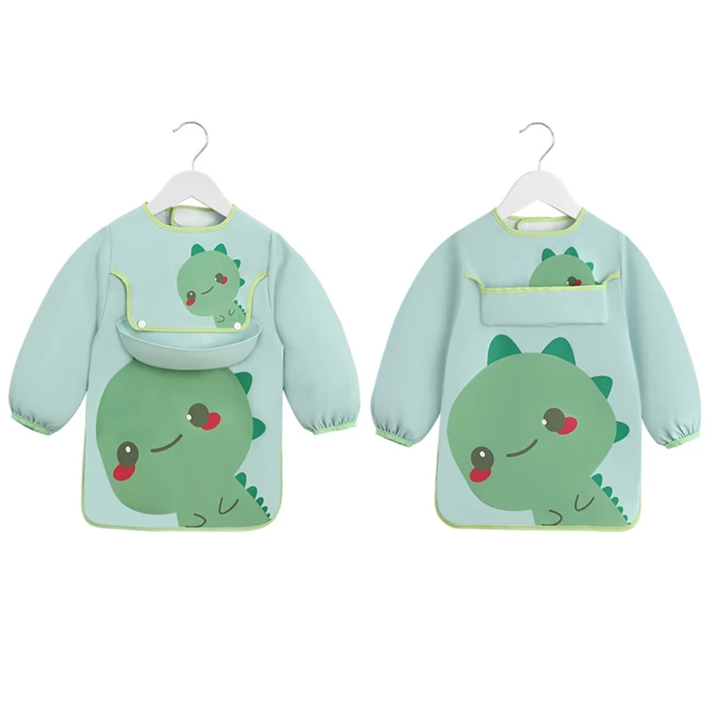 

Waterproof Baby Cartoon Bibs Kids Infant Adjustable Long Sleeve Painting Apron A2UB