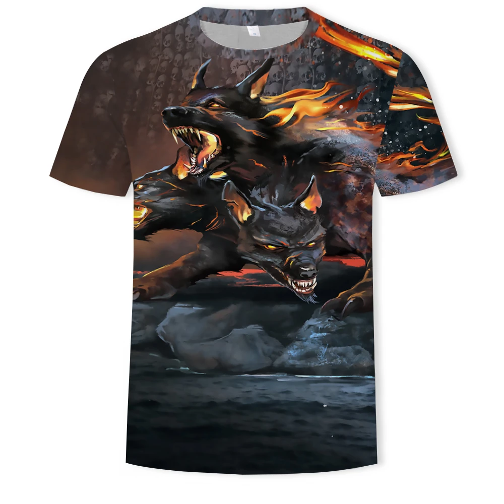 Алиэкспресс Лидер продаж животное волк 3D цифровая печать мужская футболка с