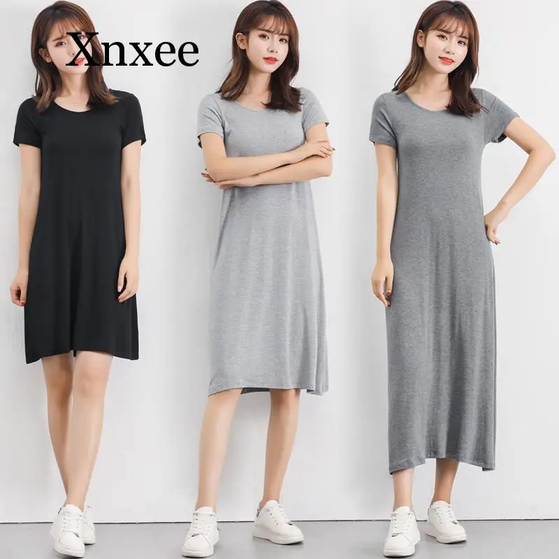 2020 Летняя женская ночная рубашка больших размеров мягкая хлопковая из модала с