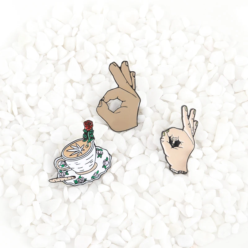 Креативные булавки для кофе и пальцев средний палец F You Rose Coffee Cup панк забавные