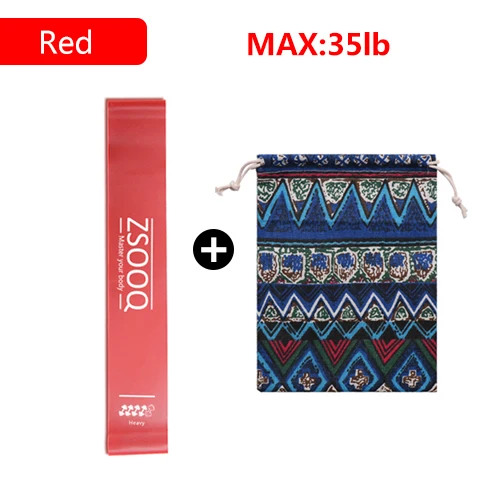 red with bag Эспандеры для фитнеса эластичная лента для тренировки латексные петли для йоги спортивная резинка для силовых тренировок оборудование для спортзала - Цвет: red with bag