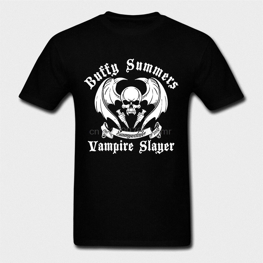 Мужская футболка с принтом Баффи Саммерс рассекающий вампира забавная футболки